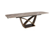 Brown Marble Effect Large Extending Dining Table 180 260cm