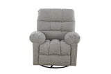 Grey Textured Fabric Manual Glider Swivel Recliner Chair