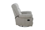 Grey Textured Fabric Manual Glider Swivel Recliner Chair