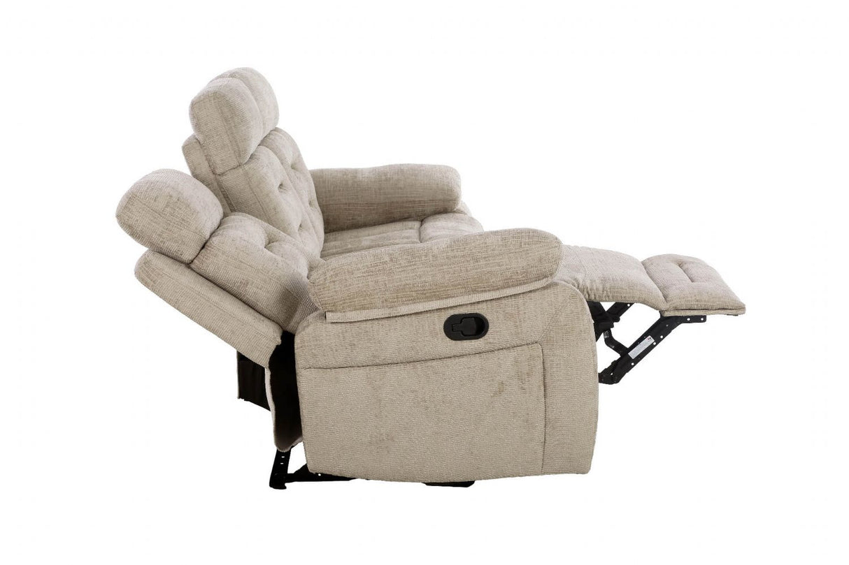 Wilbur 3 Seater Manual Recliner Latte