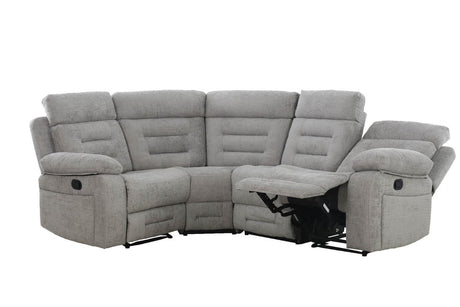 Grey Fabric Corner Manual Recliner Sofa Group