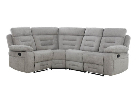 Grey Fabric Corner Manual Recliner Sofa Group