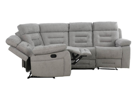Grey Fabric Corner Manual Recliner Sofa Group