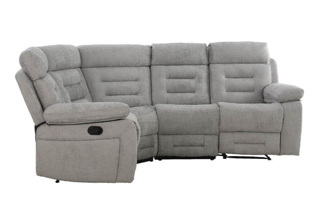Grey Fabric Corner Manual Recliner Sofa Group