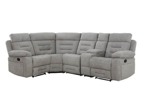 Grey Fabric Corner Manual Recliner Sofa Group