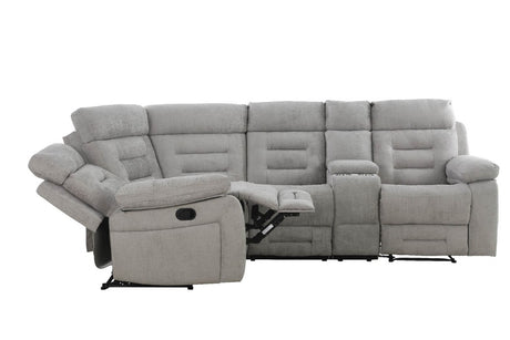 Grey Fabric Corner Manual Recliner Sofa Group