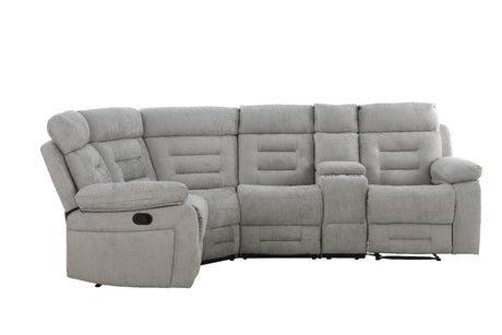 Grey Fabric Corner Manual Recliner Sofa Group