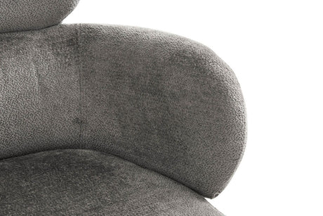 Grey Mocha Fabric Swivel Dining Chair Powder Coated Legs