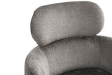 Grey Mocha Fabric Upholstered Swivel Dining Chair with Powder Coated Legs