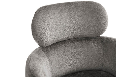 Grey Mocha Fabric Swivel Dining Chair Powder Coated Legs