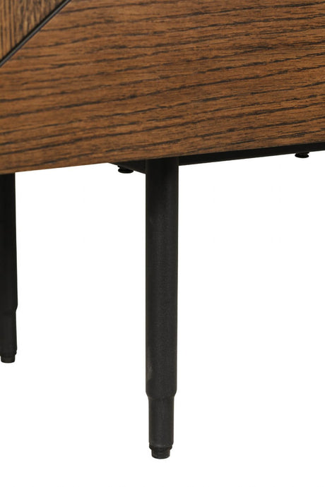 Brown Smoked Oak Large Sideboard with 2 Doors 1 Drawer