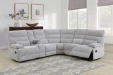 Grey Fabric Large Corner Manual Recliner Sofa