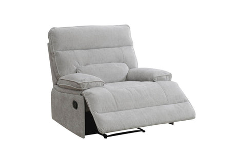 Grey Textured Fabric 1 Seater Manual Recliner Chair