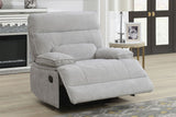 Grey Textured Fabric 1 Seater Manual Recliner Chair
