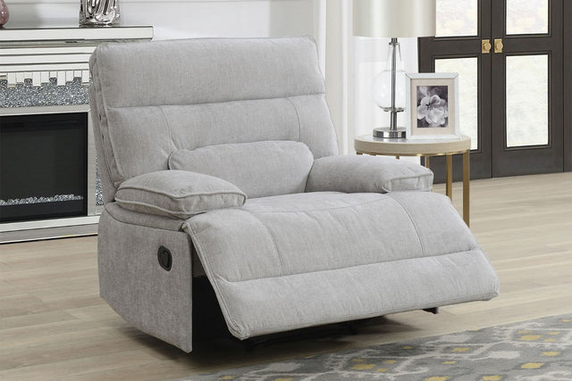 Grey Textured Fabric 1 Seater Manual Recliner Chair