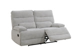 Grey Textured Fabric 2 Seater Manual Recliner Sofa