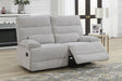 Grey Textured Fabric 2 Seater Manual Recliner Sofa