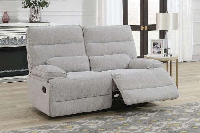 Grey Textured Fabric 2 Seater Manual Recliner Sofa
