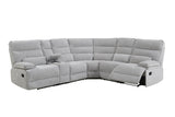 Grey Fabric Large Corner Manual Recliner Sofa