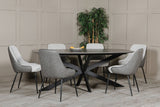 Smoke Melamine Oval Cross Leg Dining Table 160cm