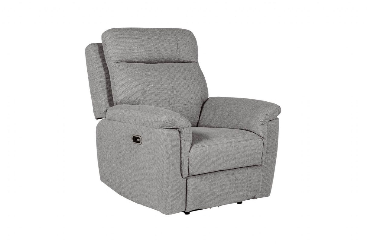 Grey Textured Fabric Electric Recliner Chair with USB Ports