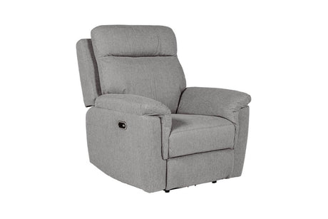 Grey Textured Fabric Electric Recliner Chair with USB Ports