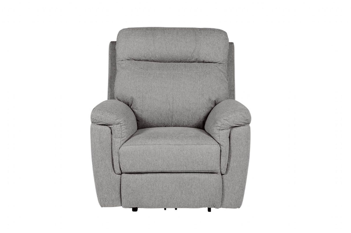 Grey Textured Fabric Electric Recliner Chair with USB Ports