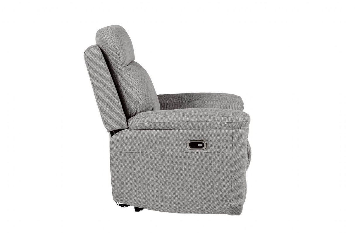 Grey Textured Fabric Electric Recliner Chair with USB Ports