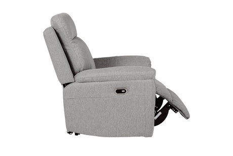 Grey Textured Fabric Electric Recliner Chair with USB Ports