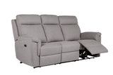 Grey Textured Fabric 3 Seater Electric Recliner Sofa