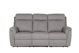 Grey Textured Fabric 3 Seater Electric Recliner Sofa