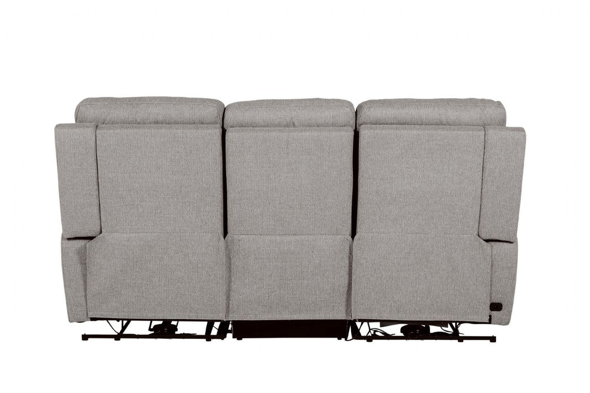 Grey Textured Fabric 3 Seater Electric Recliner Sofa
