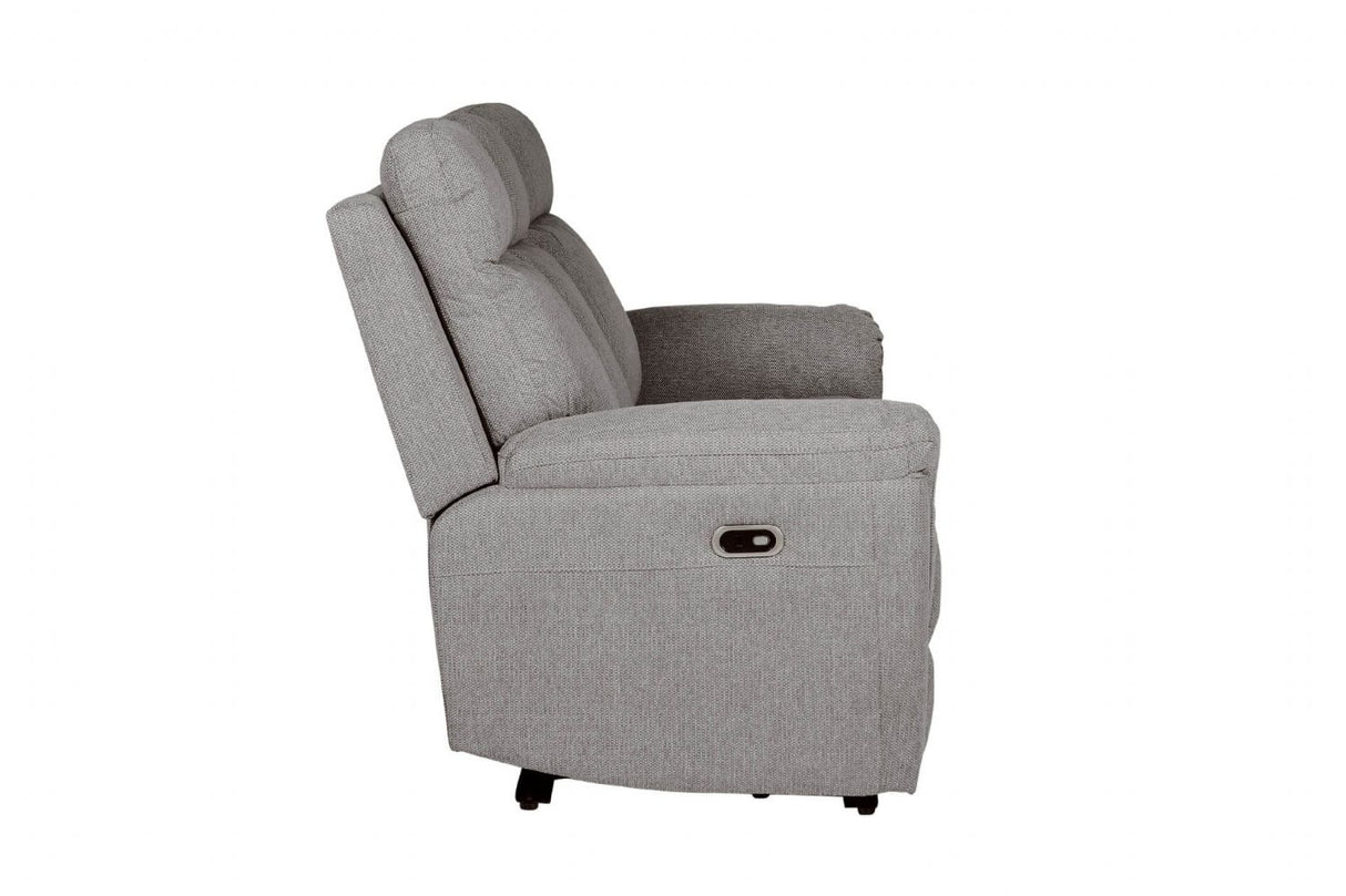 Grey Textured Fabric 3 Seater Electric Recliner Sofa