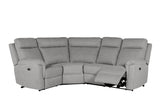 Grey Textured Fabric Electric Recliner Corner Group Sofa