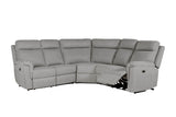 Grey Textured Fabric Electric Recliner Corner Group Sofa