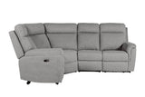 Grey Textured Fabric Electric Recliner Corner Group Sofa