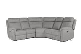 Grey Textured Fabric Electric Recliner Corner Group Sofa