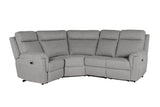 Grey Textured Fabric Electric Recliner Corner Group Sofa