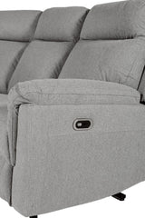 Grey Textured Fabric Electric Recliner Corner Group Sofa