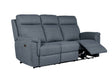 Azul Grey Textured Fabric 3 Seater Electric Recliner Sofa