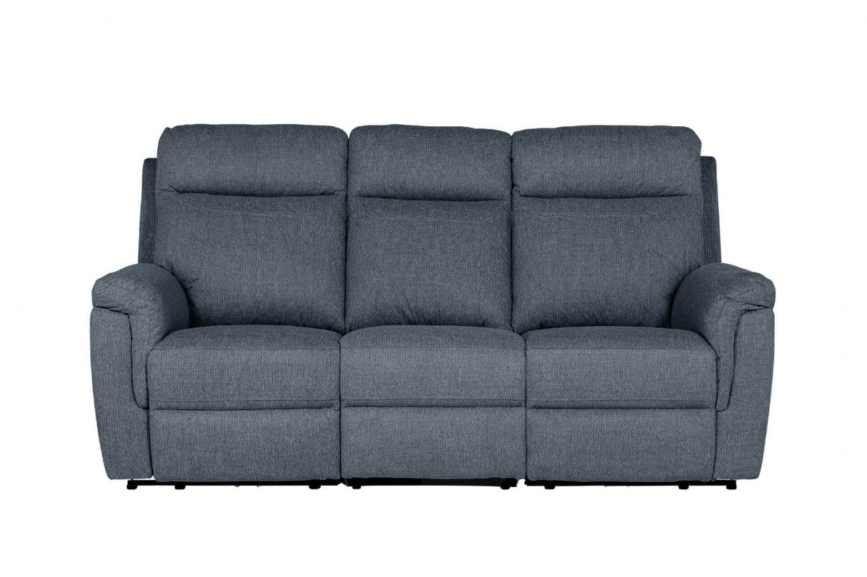 Azul Grey Textured Fabric 3 Seater Electric Recliner Sofa