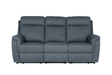 Azul Grey Textured Fabric 3 Seater Electric Recliner Sofa