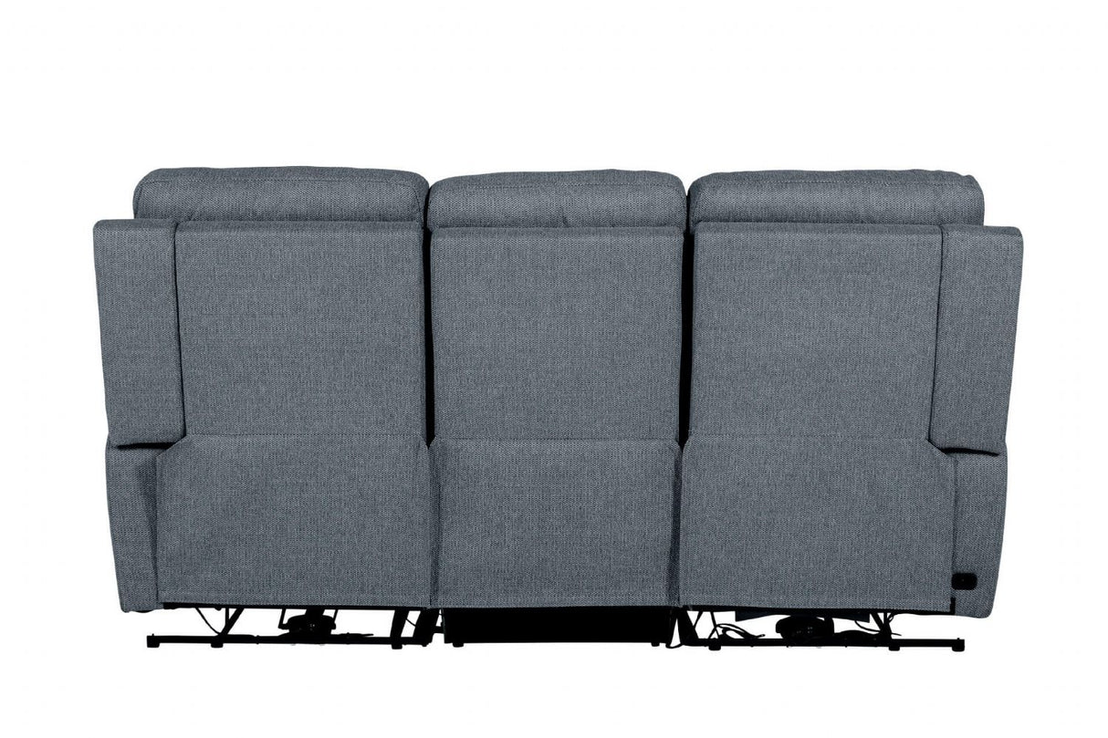 Azul Grey Textured Fabric 3 Seater Electric Recliner Sofa