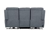 Azul Grey Textured Fabric 3 Seater Electric Recliner Sofa
