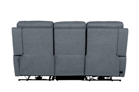Azul Grey Textured Fabric 3 Seater Electric Recliner Sofa