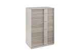 Grey Gloss Finish Wooden 4 Drawer Tall Chest Open Top