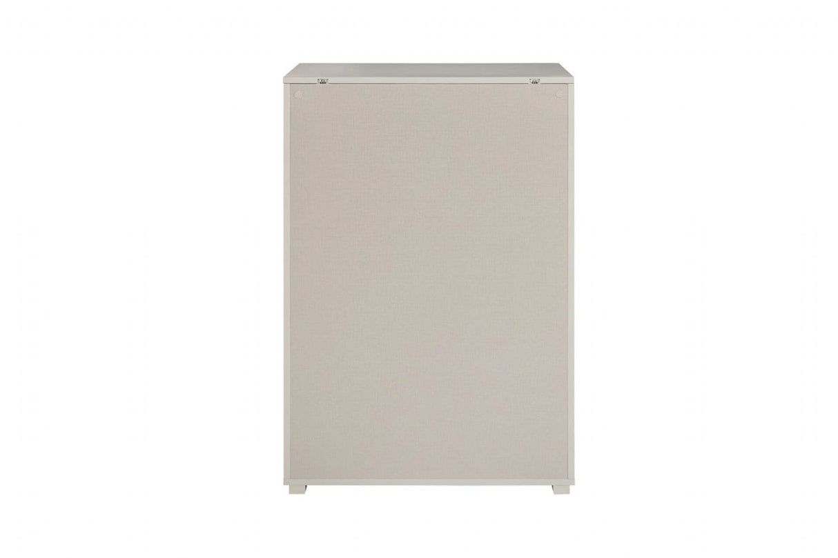 Grey Gloss Finish Wooden 4 Drawer Tall Chest Open Top