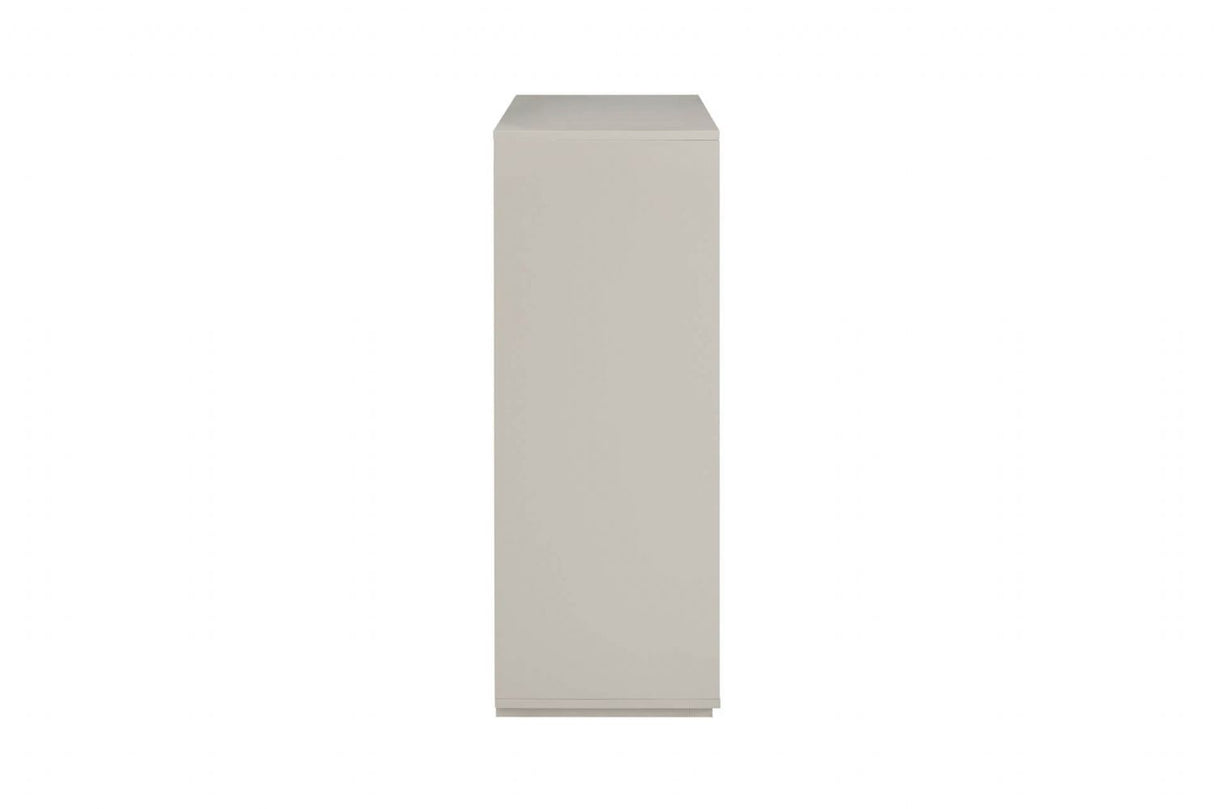 Grey Gloss Finish Wooden 4 Drawer Tall Chest Open Top