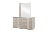 Grey Gloss Finish Wooden 6 Drawer Dressing Chest