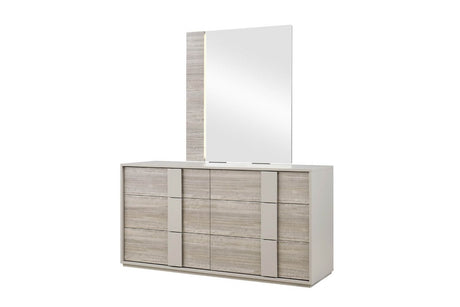 Grey Gloss Finish Wooden 6 Drawer Dressing Chest